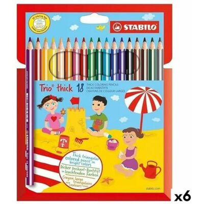 STABILO Trio Thick Matite Colorate Multicolore 18 Pezzi (6 Pezzi) Marca: EAN: STABILO Trio Thick Matite Colorate Multicolore 18 Pezzi (6 Pezzi) Marca: EAN:
