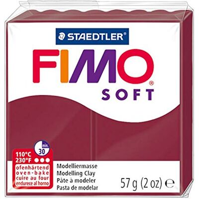 Staedtler 8020 Blocco di pasta modellabile Fimo, 59 gr, Rosso scuro (merlot (23)) Staedtler 8020 Blocco di pasta modellabile Fimo, 59 gr, Rosso scuro (merlot (23))