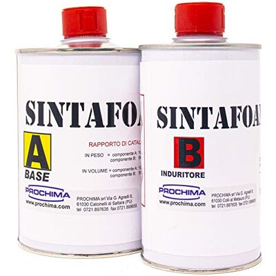 PROCHIMA Resina poliuretanica Sintafoam HD, prototipazione, modellismo Neutro A+B, 800gr PROCHIMA Resina poliuretanica Sintafoam HD, prototipazione, modellismo Neutro A+B, 800gr