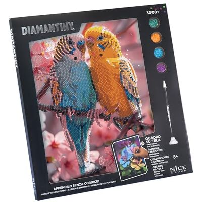 DIAMANTINY Level Up QUADRO Creative Art, Kit crea il Mosaico con i Numeri, Animale Parrocchetti DIAMANTINY Level Up QUADRO Creative Art, Kit crea il Mosaico con i Numeri, Animale Parrocchetti