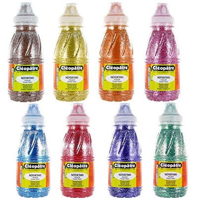 Cléopâtre Set di 8 vernici glitterate, colori assortiti, 250 ml Cléopâtre Set di 8 vernici glitterate, colori assortiti, 250 ml