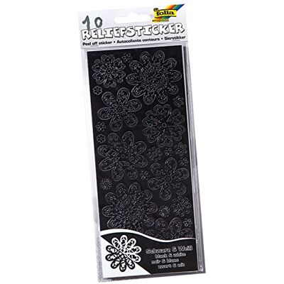 folia – Relief Adesivo per Tutto l' Anno, 10 x 24 cm, 10 Fogli, Nero/Bianco Assortiti folia – Relief Adesivo per Tutto l' Anno, 10 x 24 cm, 10 Fogli, Nero/Bianco Assortiti