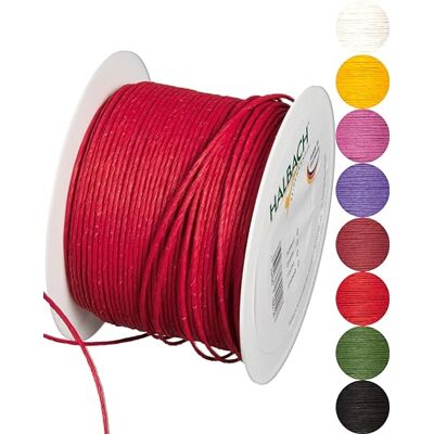 Halbach Seidenbänder Filo di carta riciclata con filo, larghezza 2 mm, lunghezza 100 m, cordoncino di carta per fai da te e per la floristica, filo per fai da te per idee creative, colore: rosso Halbach Seidenbänder Filo di carta riciclata con filo, larghezza 2 mm, lunghezza 100 m, cordoncino di carta per fai da te e per la floristica, filo per fai da te per idee creative, colore: rosso