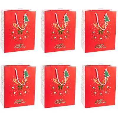Eurowrap Pack 6 sacchetti regalo Natale 26,5x14x33cm Eurowrap Pack 6 sacchetti regalo Natale 26,5x14x33cm
