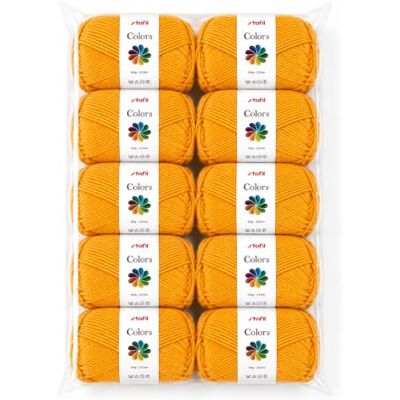 Stafil Colors Set da 10 Gomitoli Colore giallo oro – 10 Gomitoli da 50 g (500 g Totali) – Lana Acrilica per Uncinetto, Maglia, Amigurumi, Crochet e Lavori Creativi Stafil Colors Set da 10 Gomitoli Colore giallo oro – 10 Gomitoli da 50 g (500 g Totali) – Lana Acrilica per Uncinetto, Maglia, Amigurumi, Crochet e Lavori Creativi