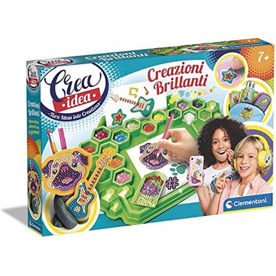 Clementoni - Crea Idea-Creazioni Brillanti Painting, Diamond Art Kit Arte Laboratorio Gemme-Gioco Creativo Bambini 7 Anni, Multicolore, 18681 Clementoni - Crea Idea-Creazioni Brillanti Painting, Diamond Art Kit Arte Laboratorio Gemme-Gioco Creativo Bambini 7 Anni, Multicolore, 18681