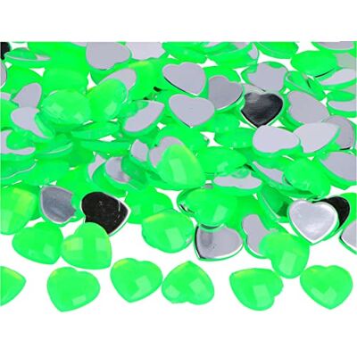 INNSPIRO Gemme decorative acriliche cuore verde fluore 14x14mm. 500u. INNSPIRO Gemme decorative acriliche cuore verde fluore 14x14mm. 500u.