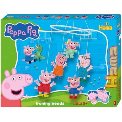 Hama Beads 7917 Peppa Wutz & Sister, Confezione Regalo Grande con 4000 Midi Beads, 2 tavolette, sagoma del Motivo, Carta da Stiro, Istruzioni e Anello per Cellulare, Divertimento per Grandi e Piccoli Hama Beads 7917 Peppa Wutz & Sister, Confezione Regalo Grande con 4000 Midi Beads, 2 tavolette, sagoma del Motivo, Carta da Stiro, Istruzioni e Anello per Cellulare, Divertimento per Grandi e Piccoli