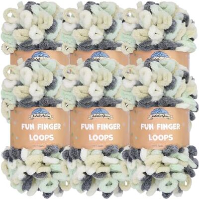 BambooMN JubileeYarn Fun Finger Loops Yarn Jumbo poliestere 100 g/matassa Artemis 6 matasse BambooMN JubileeYarn Fun Finger Loops Yarn Jumbo poliestere 100 g/matassa Artemis 6 matasse