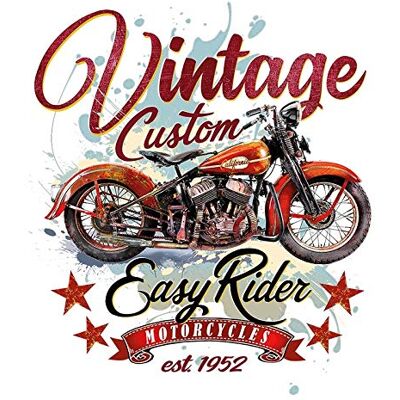 ideen mit herz Trasferimento da stiro a colori, DIN A4, filigrana senza sfondo. Decorare tessuti con motivi da stirare. Stampa rapida e facile da stirare. Serie nostalgica. Design tessile fai da te (moto vintage). ideen mit herz Trasferimento da stiro a colori, DIN A4, filigrana senza sfondo. Decorare tessuti con motivi da stirare. Stampa rapida e facile da stirare. Serie nostalgica. Design tessile fai da te (moto vintage).