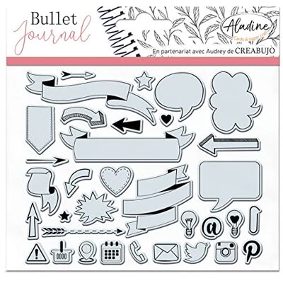 Aladine Stampi Bullet Clear BANNIÈRES & ICÔNES Tavola di timbri in schiuma, impronta in silicone Ideale per Bullet Journal, Scrapbooking, Carnetti Hobby Creativi DIY Aladine Stampi Bullet Clear BANNIÈRES & ICÔNES Tavola di timbri in schiuma, impronta in silicone Ideale per Bullet Journal, Scrapbooking, Carnetti Hobby Creativi DIY