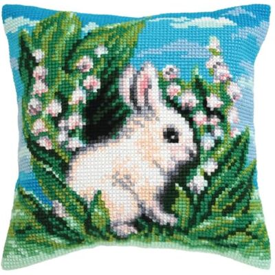 ART Kit per ricamo a punto croce, coniglietto bianco stampato ART Kit per ricamo a punto croce, coniglietto bianco stampato
