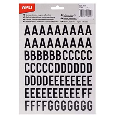 APLI Adesivi con lettere, numeri, segni 20 mm APLI Adesivi con lettere, numeri, segni 20 mm