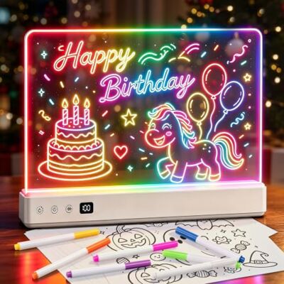 Sprifityy Lavagna da disegno a LED ricaricabile, 16 modalità di luce con timer Lavagna da colorare per bambini, 35 x 26 cm, lavagna luminosa per scrivere e appunti, regalo per bambini/ragazze Sprifityy Lavagna da disegno a LED ricaricabile, 16 modalità di luce con timer Lavagna da colorare per bambini, 35 x 26 cm, lavagna luminosa per scrivere e appunti, regalo per bambini/ragazze