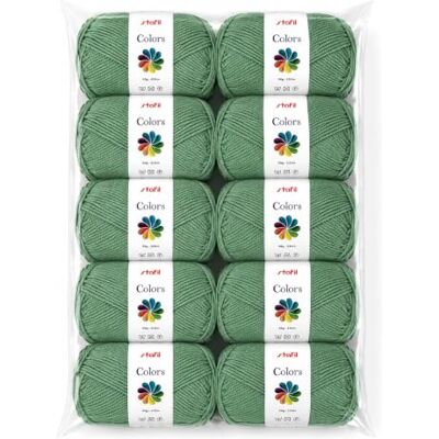 Stafil Colors Set da 10 Gomitoli Colore salvia – 10 Gomitoli da 50 g (500 g Totali) – Lana Acrilica per Uncinetto, Maglia, Amigurumi, Crochet e Lavori Creativi Stafil Colors Set da 10 Gomitoli Colore salvia – 10 Gomitoli da 50 g (500 g Totali) – Lana Acrilica per Uncinetto, Maglia, Amigurumi, Crochet e Lavori Creativi