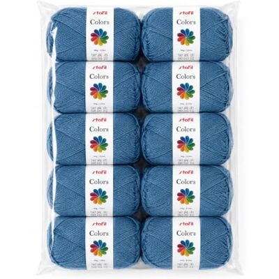 Stafil Colors Set da 10 Gomitoli Colore jeans – 10 Gomitoli da 50 g (500 g Totali) – Lana Acrilica per Uncinetto, Maglia, Amigurumi, Crochet e Lavori Creativi Stafil Colors Set da 10 Gomitoli Colore jeans – 10 Gomitoli da 50 g (500 g Totali) – Lana Acrilica per Uncinetto, Maglia, Amigurumi, Crochet e Lavori Creativi