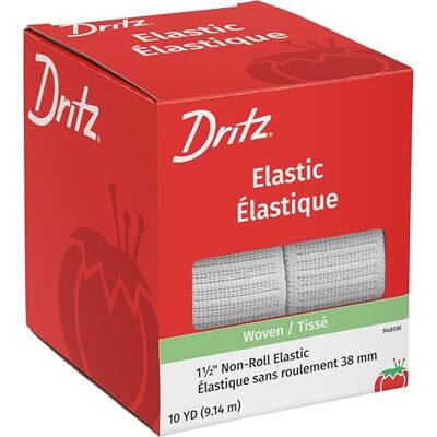 Dritz Flat Non-Roll 10yd 1-1/2in 1ct Elastico Non Arrotolato, 3,8 x 9,1 m, Bianco, Combinazione, 1-1/2-Inch by 10-Yard, 9 unità Dritz Flat Non-Roll 10yd 1-1/2in 1ct Elastico Non Arrotolato, 3,8 x 9,1 m, Bianco, Combinazione, 1-1/2-Inch by 10-Yard, 9 unità