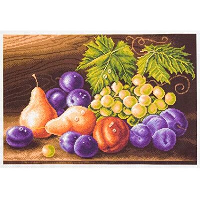 ART Früchte Tela Aida Stampata per Ricamo a Punto Croce, Cotone, Multicolore, 27 x 39cm ART Früchte Tela Aida Stampata per Ricamo a Punto Croce, Cotone, Multicolore, 27 x 39cm