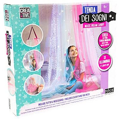 Creative , Nice Group Tenda dei Sogni, Crea la Magic Dream Canopy con Tulle Che Si Illumina e Decora con PON-PON, Adesivi Glitterati, Nastri in Raso, Multicolore, Taglia Unica Creative , Nice Group Tenda dei Sogni, Crea la Magic Dream Canopy con Tulle Che Si Illumina e Decora con PON-PON, Adesivi Glitterati, Nastri in Raso, Multicolore, Taglia Unica