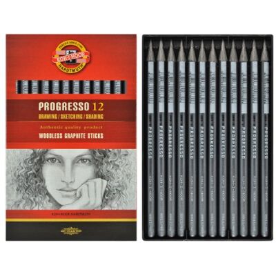 Koh-I-Noor Progresso 12 Woodless Graphite Pencils. 8B. 8911 Koh-I-Noor Progresso 12 Woodless Graphite Pencils. 8B. 8911