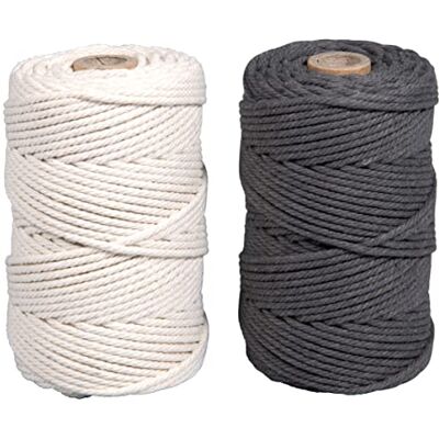 Rayher Set Filo macramè, 2.2 mm Diametro, Grigio Ardesia, 2 x Ca. 200 g, 2 Rocchetti a 70 m, Rayher Set Filo macramè, 2.2 mm Diametro, Grigio Ardesia, 2 x Ca. 200 g, 2 Rocchetti a 70 m,