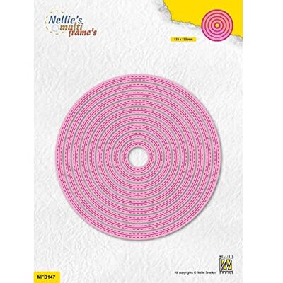 Nellie's Choice Fustella Circolo Linea Doppia Tratteggiata, 9 Fustelle Multi Cornice, 12.3 x 12.3 cm, per Creare Biglietti, Natale, Scrapbooking, Fai da Te, DIY Nellie's Choice Fustella Circolo Linea Doppia Tratteggiata, 9 Fustelle Multi Cornice, 12.3 x 12.3 cm, per Creare Biglietti, Natale, Scrapbooking, Fai da Te, DIY