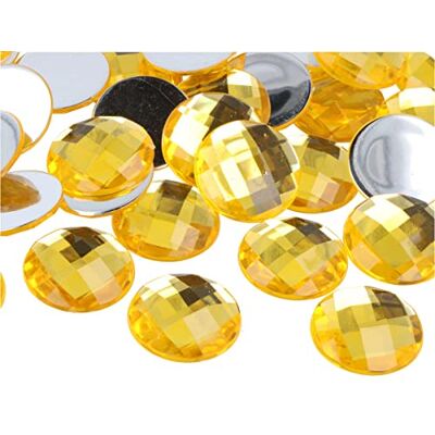 INNSPIRO Gemelli decorativi acrilici cerchio giallo 25 mm. 100 u.Ca. INNSPIRO Gemelli decorativi acrilici cerchio giallo 25 mm. 100 u.Ca.