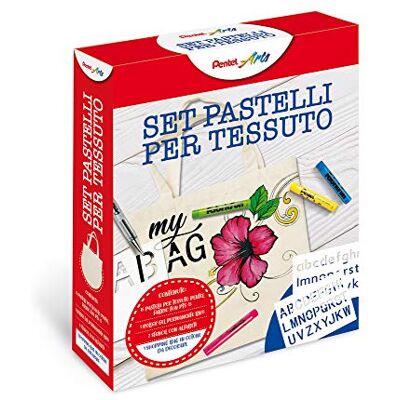 Pentel Kit Fabric Fun pastelli per tessuto & Shopping Bag Pentel Kit Fabric Fun pastelli per tessuto & Shopping Bag
