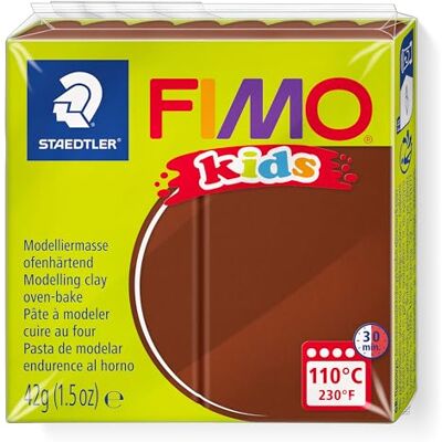 Staedtler FIMO KIDS, pasta modellabile termoindurente, per bambini, panetto da 42 grammi di colore marrone, 8030-7 Staedtler FIMO KIDS, pasta modellabile termoindurente, per bambini, panetto da 42 grammi di colore marrone, 8030-7