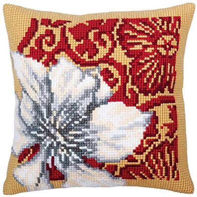 ART Lotus Bianco Kit per Ricamo a Punto Croce, Cotone Acrilico, Multicolore, 40 x 40 cm ART Lotus Bianco Kit per Ricamo a Punto Croce, Cotone Acrilico, Multicolore, 40 x 40 cm
