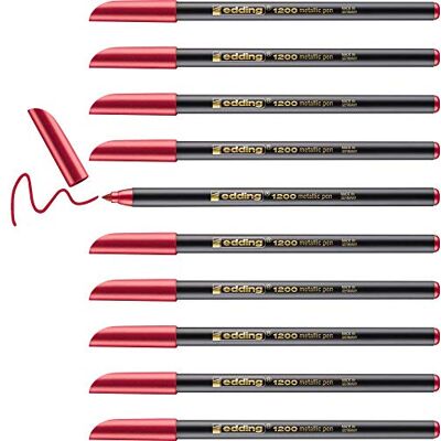 Edding Pennarello punta fibra rosso metallizzato n 72 punta rotonda 1-3 mm Edding Pennarello punta fibra rosso metallizzato n 72 punta rotonda 1-3 mm