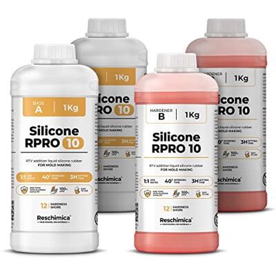 RESCHIMICA - R PRO 10 - 12 ShoreA - miscela 1:1 - gomma siliconica per stampi RESCHIMICA - R PRO 10 - 12 ShoreA - miscela 1:1 - gomma siliconica per stampi