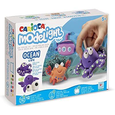 Modelight Maxi Playbox Ocean - 6 vasetti 40 g, Attrezzi, Sfondo, Istruzioni Modelight Maxi Playbox Ocean - 6 vasetti 40 g, Attrezzi, Sfondo, Istruzioni