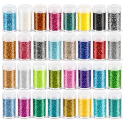 JADUFHU Glitter per il viso, lustrini, paillettes per il tempo libero, 32 colori in PET sicuro, oro argento pastello Neon, alta lucentezza, fai da te unghie in resina corpo viso, vaso regalo JADUFHU Glitter per il viso, lustrini, paillettes per il tempo libero, 32 colori in PET sicuro, oro argento pastello Neon, alta lucentezza, fai da te unghie in resina corpo viso, vaso regalo
