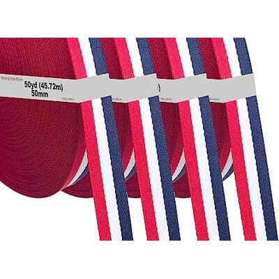 TUKA-i-AKUT 182m x 50mm Cinghia Colorato per Fettucce, Poliestere Cinghie Tessuto Tessitura Nastro, Imballaggio DIY Craft Borse Cinghie Decorazione Regalo 182m(200YD=4x50YD) Rosso/Bianco/Blu, TKB5074 TUKA-i-AKUT 182m x 50mm Cinghia Colorato per Fettucce, Poliestere Cinghie Tessuto Tessitura Nastro, Imballaggio DIY Craft Borse Cinghie Decorazione Regalo 182m(200YD=4x50YD) Rosso/Bianco/Blu, TKB5074