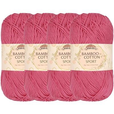 BambooMN Bamboo Cotton Sport Filato per lavoro a maglia e uncinetto, 14 colori 50 Gram Skeins 1340v3 BambooMN Bamboo Cotton Sport Filato per lavoro a maglia e uncinetto, 14 colori 50 Gram Skeins 1340v3