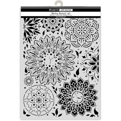 Stamperia Thick Stencil for Scrapbooks, Albums, Cards, Bullet Journals, and More, Flexible Material, Easy to Clean, Perfect for Crafts and Gifting (Gardens of Time, Mandala Pattern) (A3) Stamperia Thick Stencil for Scrapbooks, Albums, Cards, Bullet Journals, and More, Flexible Material, Easy to Clean, Perfect for Crafts and Gifting (Gardens of Time, Mandala Pattern) (A3)