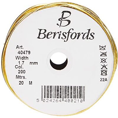 Berisfords Rotondo Elastico Metallizzato, Colore: Oro, 1,7 mm Berisfords Rotondo Elastico Metallizzato, Colore: Oro, 1,7 mm