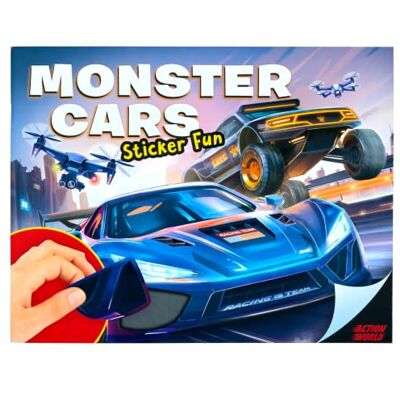 Depesche Action World Monster Cars Sticker Fun Libro di Adesivi con 16 Pagine di Sfondo Colorate da Personalizzare, con Molti Motivi di Auto, 200 Adesivi Inclusi Depesche Action World Monster Cars Sticker Fun Libro di Adesivi con 16 Pagine di Sfondo Colorate da Personalizzare, con Molti Motivi di Auto, 200 Adesivi Inclusi