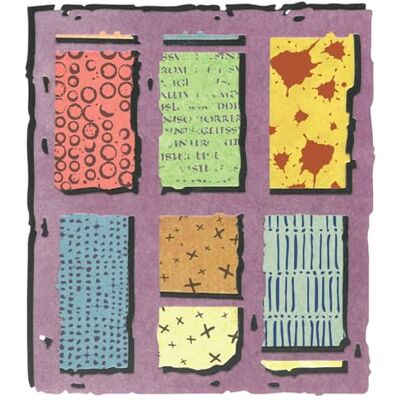 Sizzix Set di fustelle Thinlits con timbri, mirino di Seth Apter, 2 fustelle da taglio e 6 timbri in gomma Sizzix Set di fustelle Thinlits con timbri, mirino di Seth Apter, 2 fustelle da taglio e 6 timbri in gomma