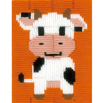 Vervaco Kit Ricamo Principianti Educativo Attività Creative MUCCA Canovaccio per Mezzo Punto ca. 12,5 x 16 cm Set Fai Da Te Passatempi Creativi Beginner Long Stitch Embroidery Vervaco Kit Ricamo Principianti Educativo Attività Creative MUCCA Canovaccio per Mezzo Punto ca. 12,5 x 16 cm Set Fai Da Te Passatempi Creativi Beginner Long Stitch Embroidery