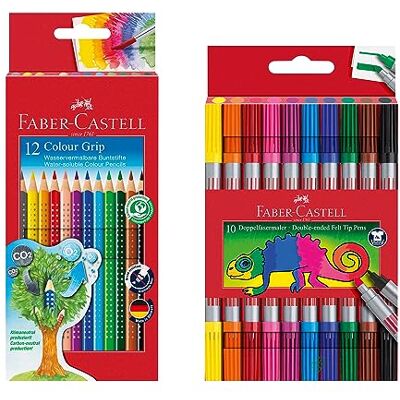 Faber-Castell Set di matite con pennarelli e matite colorate, 22 pezzi, per bambini e adulti Faber-Castell Set di matite con pennarelli e matite colorate, 22 pezzi, per bambini e adulti