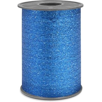 PRÄSENT POLY GLITTER Nastro da pacchi blu, rocchetto di nastro regalo lungh. 100 m, largh. 10 mm, Nastro a palloncino arricciato con effetto glitter PRÄSENT POLY GLITTER Nastro da pacchi blu, rocchetto di nastro regalo lungh. 100 m, largh. 10 mm, Nastro a palloncino arricciato con effetto glitter
