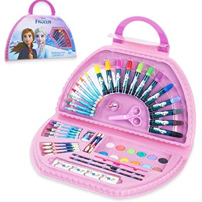 Disney Valigetta Colori da Bambina Principesse Frozen 50 pzs (Rosa Frozen) Disney Valigetta Colori da Bambina Principesse Frozen 50 pzs (Rosa Frozen)