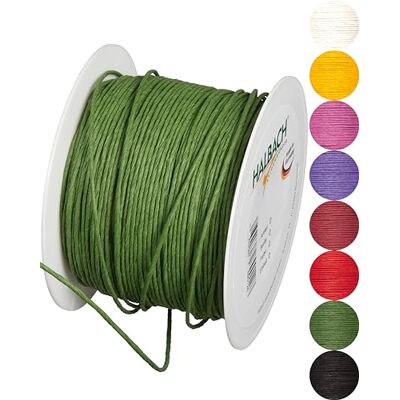 Halbach Seidenbänder Filo di carta riciclata con filo, larghezza 2 mm, lunghezza 100 m, cordoncino di carta per fai da te e per la floristica, filo per progetti creativi, colore: verde muschio Halbach Seidenbänder Filo di carta riciclata con filo, larghezza 2 mm, lunghezza 100 m, cordoncino di carta per fai da te e per la floristica, filo per progetti creativi, colore: verde muschio