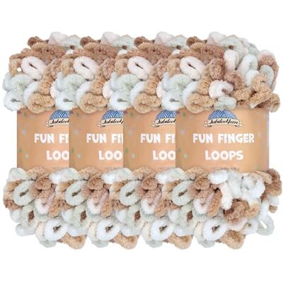 BambooMN JubileeYarn Fun Finger Loops Yarn Gomitolo di poliestere Jumbo Weight Loop – 100 g/matassa – Hestia – 4 matasse BambooMN JubileeYarn Fun Finger Loops Yarn Gomitolo di poliestere Jumbo Weight Loop – 100 g/matassa – Hestia – 4 matasse