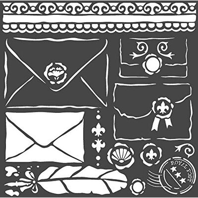 Stamperia Stencil Spesso 18X18 cm-Lettere, Multicolore, 18cmX18cm, 3 unità Stamperia Stencil Spesso 18X18 cm-Lettere, Multicolore, 18cmX18cm, 3 unità