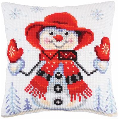 ART cross Stitch Cuscino: Moda Season Pupazzo di neve cd ART cross Stitch Cuscino: Moda Season Pupazzo di neve cd