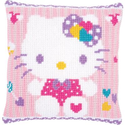 Vervaco Cuscino Ricamo a Punto Croce Hello Kitty Pastello - Set Vervaco Cuscino Ricamo a Punto Croce Hello Kitty Pastello - Set