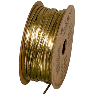 Halbach Cinturino in pelle vegana larghezza 3 mm lunghezza 20 m corda in pelle sintetica per la produzione di braccialetti 100% similpelle vegana nastro per artigianato fai da te, colore: oro Halbach Cinturino in pelle vegana larghezza 3 mm lunghezza 20 m corda in pelle sintetica per la produzione di braccialetti 100% similpelle vegana nastro per artigianato fai da te, colore: oro
